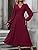 Casual Wrap Dresses for Women UK Elegante Ladies V Neck Long Lantern Sleeve Ruffled Waist Maxi Party Dress