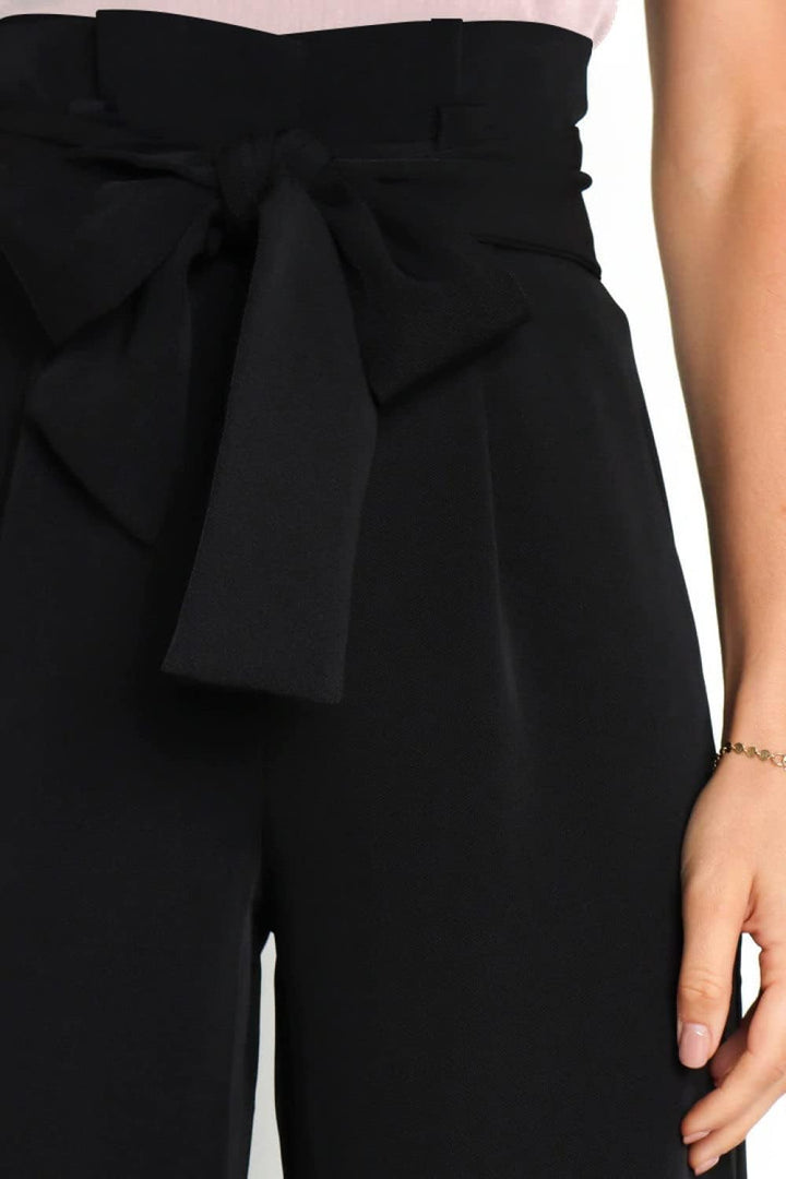 Wide Leg Trousers Women, Tailored Leisure Pants With Wide Legs Trousers Fashion Solid Bow-Knot Elasticated High Waist Palazzo Trousers Elegant Casual Office Pants Straight Leg Pants Bottoms