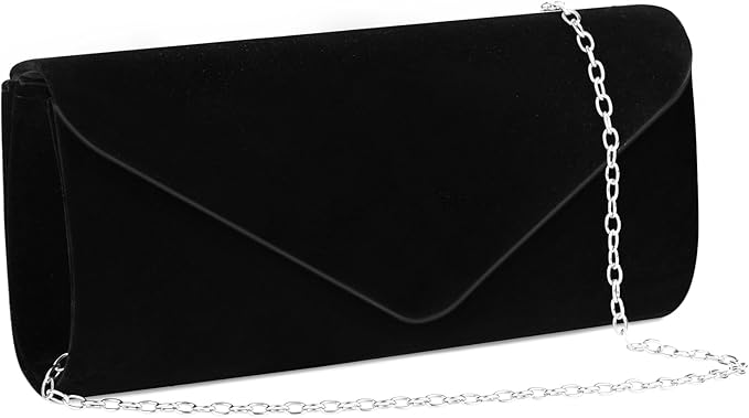 OSDUE Women Clutch Bag, Satin Clutch Bags, Glitter Envelope Clutch Bag With Detachable Chain Strap, Elegant Sequins Evening Clutch for Wedding Bridal Prom Cocktail Party Ladies Handbags