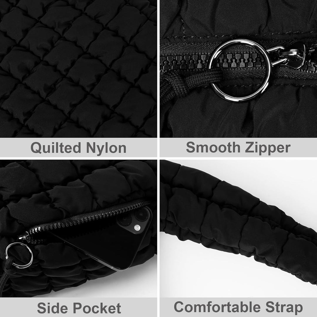 Quilted Tote Bag for Women Puffer Bag Quilted Carryall Large Puffy Shoulder Bag Padding Hobo Bag