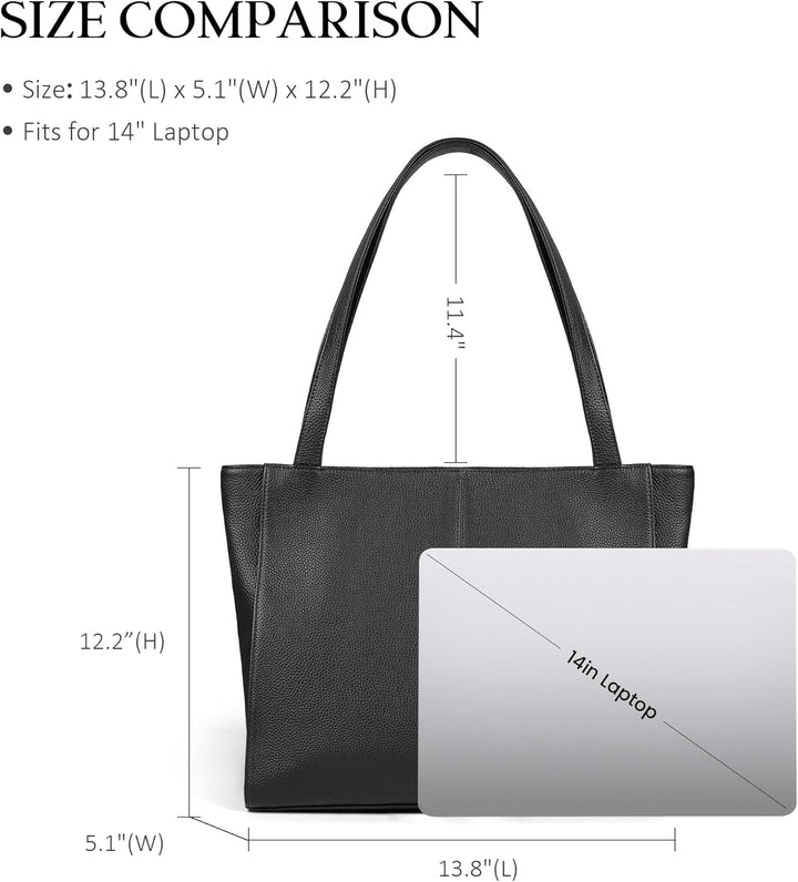 befen Genuine Leather Tote Bags for Women Large Shoulder Bags Women Laptop Tote Bag Ladies Handbags with Laptop Compartment