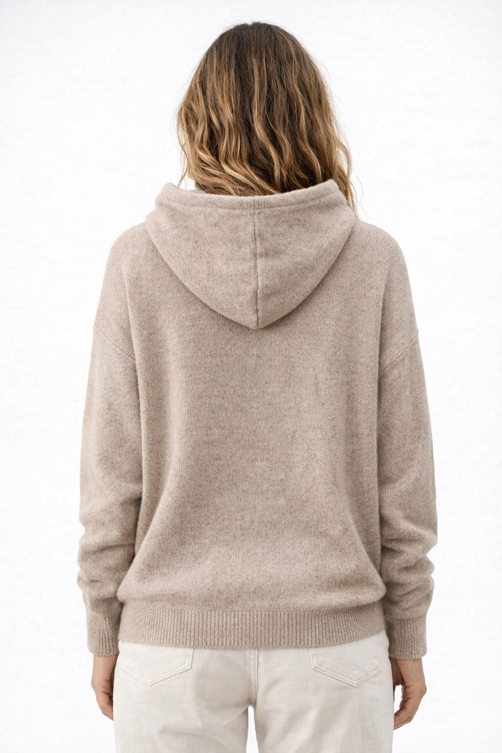 Women's Jumpers Cashmere Sweater Hooded Neck Knitted Long Sleeve Hoodies Tops Plain Casual Thermal Ribbed Wool Sweatshirt Fall Airport Outfits Pullover Sweaters Trendy Jumper Clothing