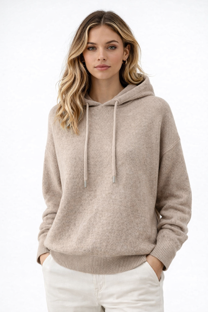 Women's Jumpers Cashmere Sweater Hooded Neck Knitted Long Sleeve Hoodies Tops Plain Casual Thermal Ribbed Wool Sweatshirt Fall Airport Outfits Pullover Sweaters Trendy Jumper Clothing