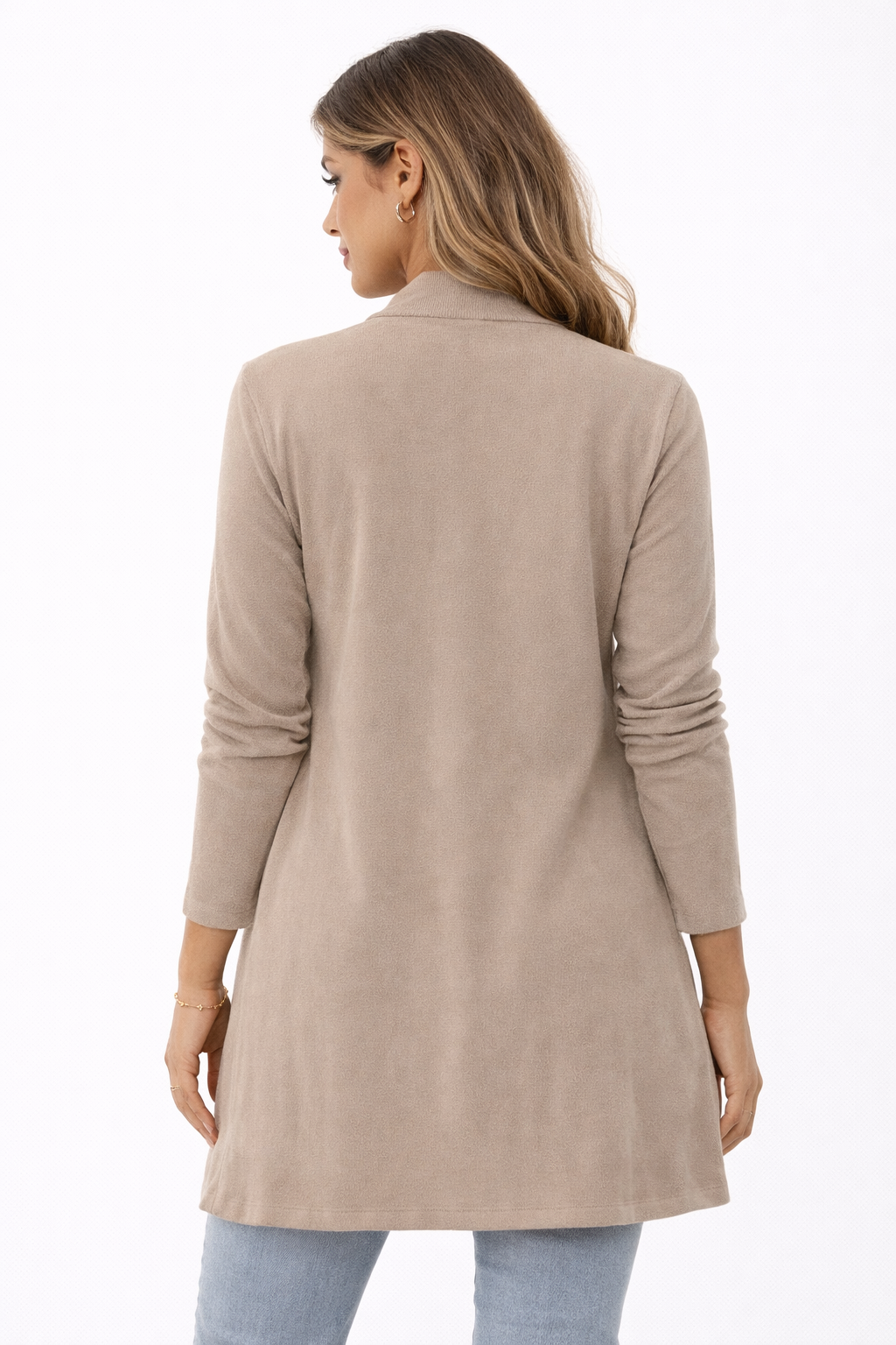 kinstell Women's Relaxed Fit Long Sleeve Open Front Cardigan Sweater with Pockets, Black
